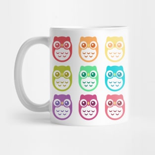 Rainbow Cute Pastel Baby Owls Mug